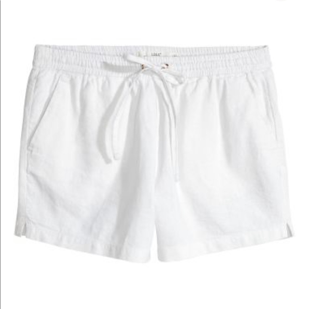 Off white linen shorts